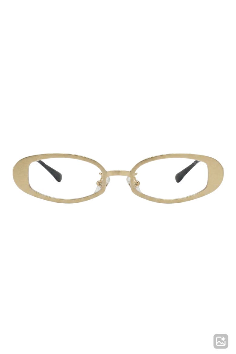Kylie 51mm Oval Blue Light Blocking Glasses, Main, color, GOLD/ CLEAR