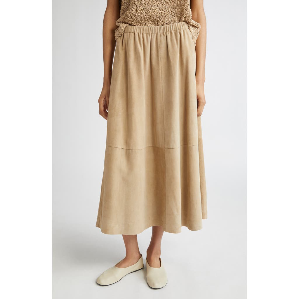 Lafayette 148 New York Paperfine Suede A-line Midi Skirt