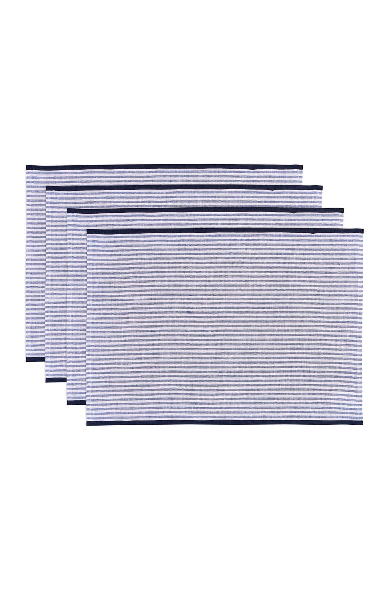 Solino Home Linen Placemats - Carmine, 14" x 19" Inch, Main, color, Navy