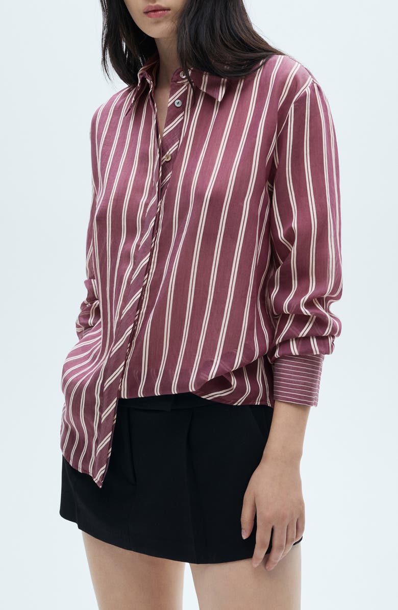 MANGO Stripe Button-Up Shirt, Main, color, 