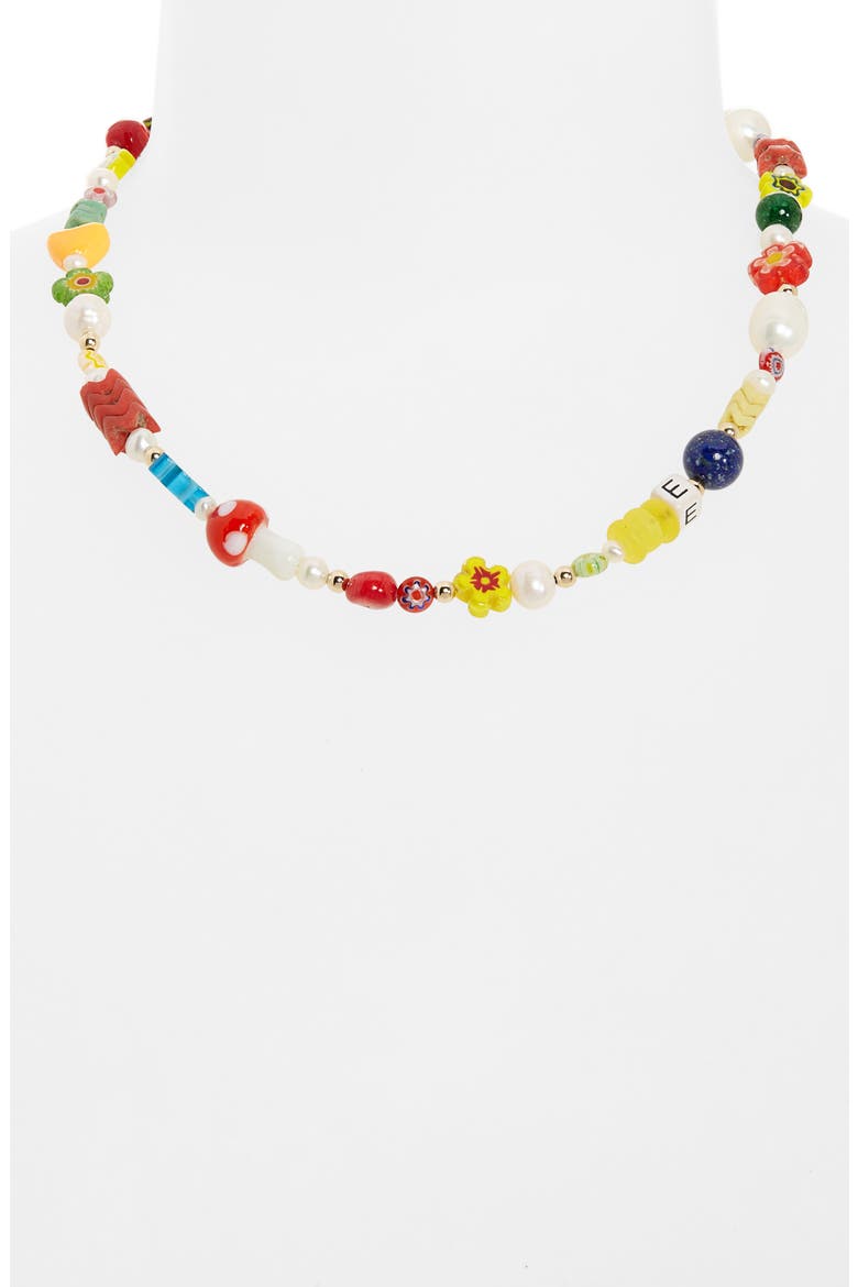 Kamp Millefiori Bead & Freshwater Necklace, Alternate, color, MULTI COLOR