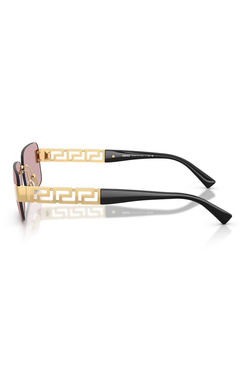 58mm Rimless Rectangular Sunglasses, Alternate, color, GOLD / PINK MIRROR GOLD
