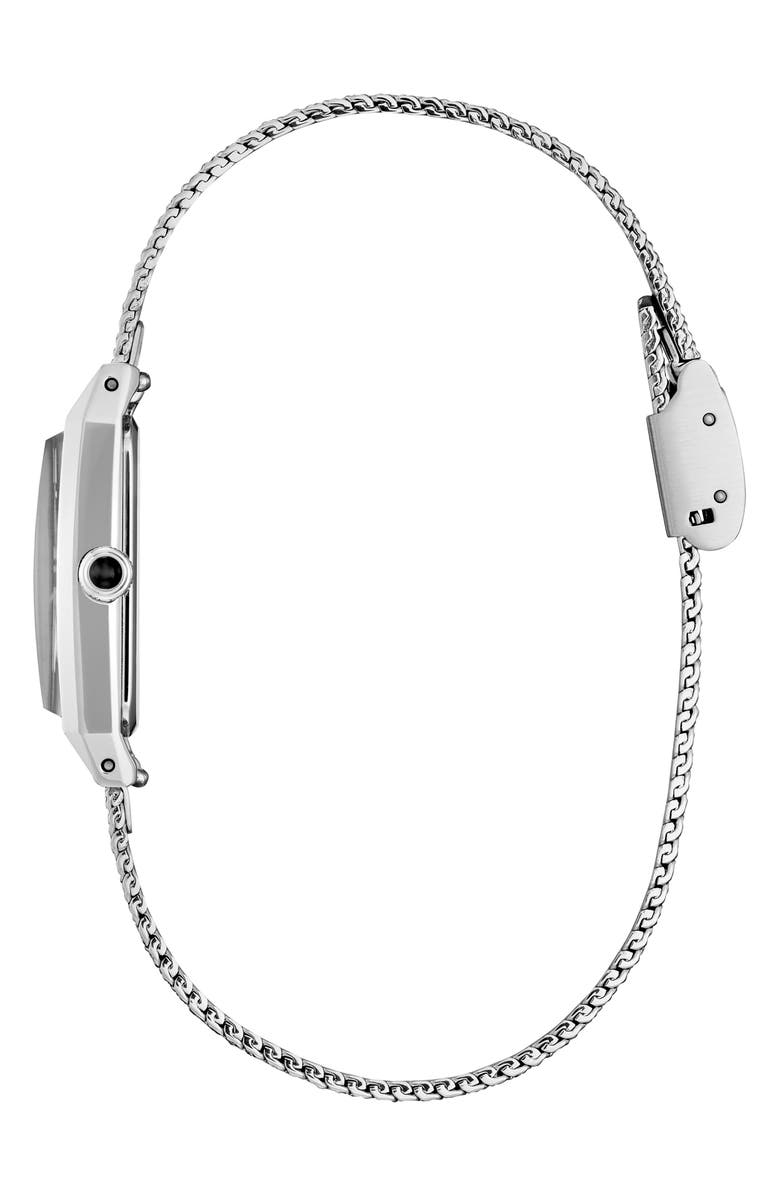 Citizen Fio Tank Silvertone Mesh Strap Watch, 14.3mm x 30.7mm, Alternate, color, White/ Silver-Tone