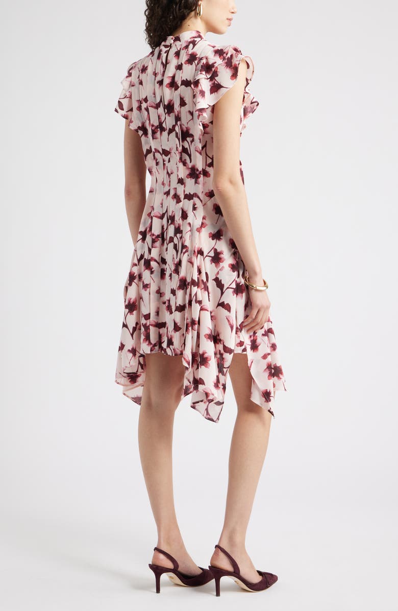 Chelsea28 Pintuck Shark Bite Hem Dress, Alternate, color, Pink Caroline Floral