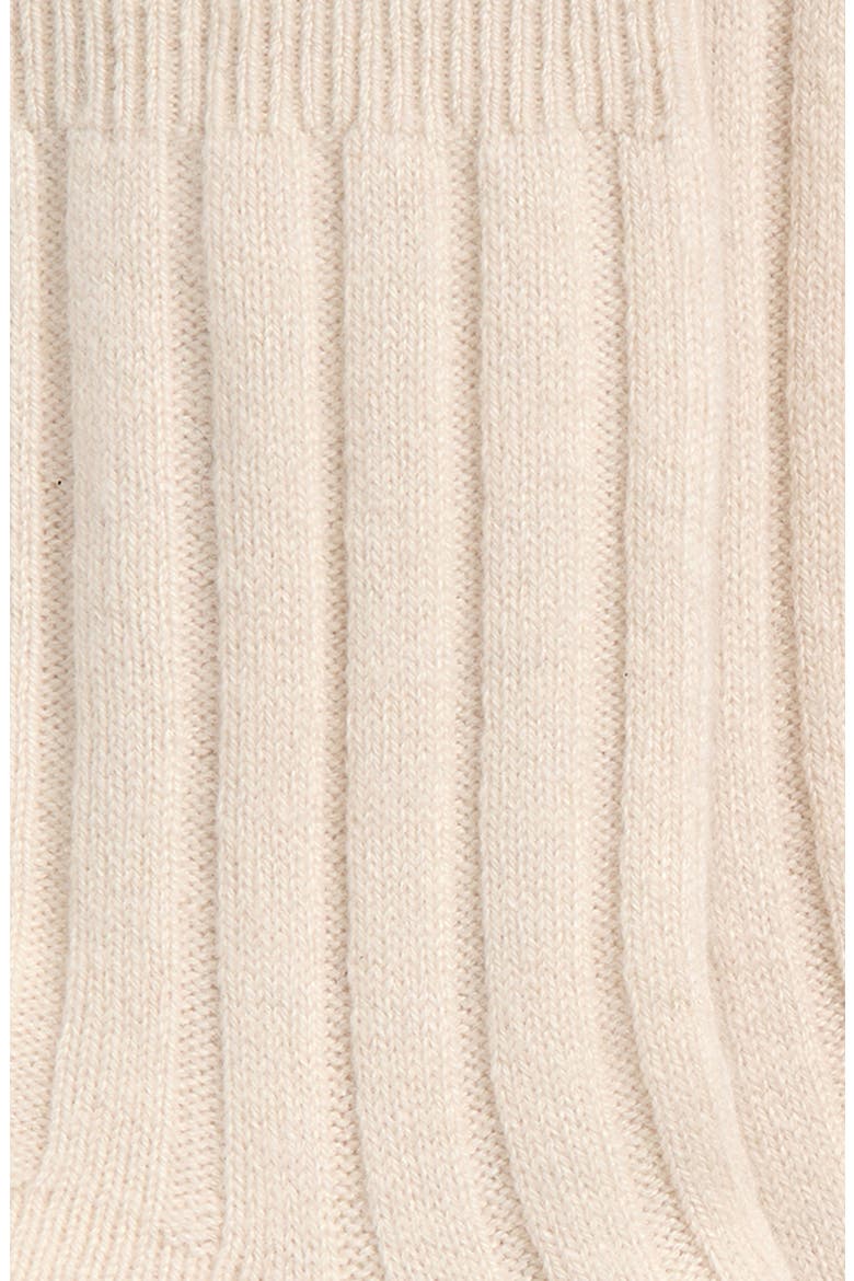 Rib Cashmere Blend Crew Socks, Alternate, color, IVORY SAND