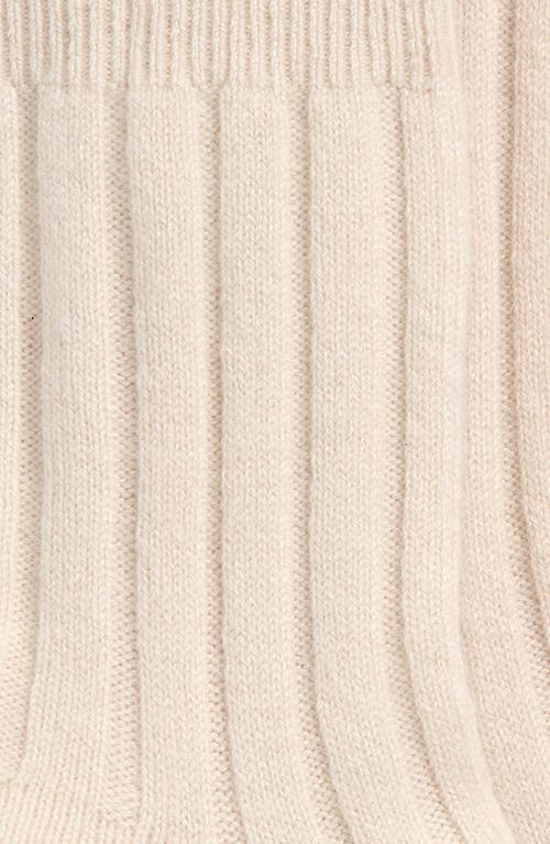 Nordstrom Rib Cashmere Blend Crew Socks In White