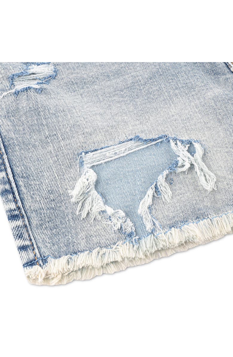 abercrombie kids Kids' Destroyed Cutoff Denim Shorts, Alternate, color, Lagoon Destroy