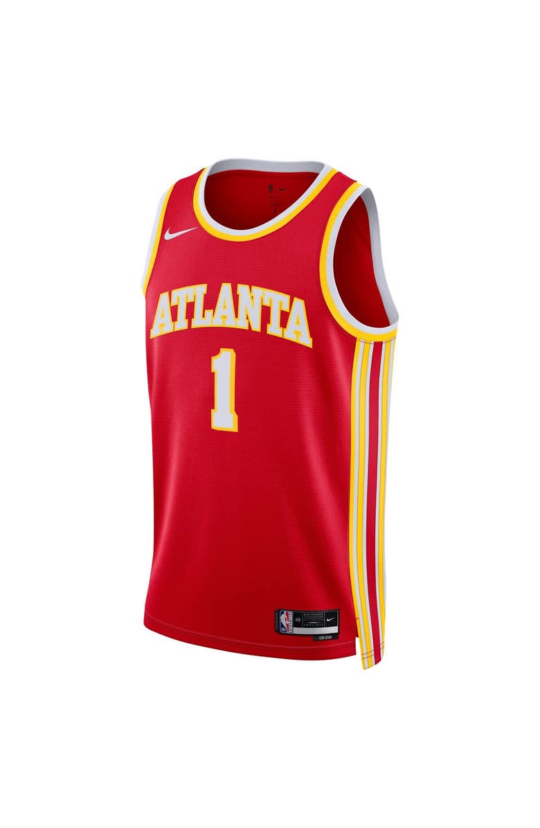 Nike Unisex Nike Jalen Johnson Red Atlanta Hawks Swingman Jersey - Icon Edition, Alternate, color, Red