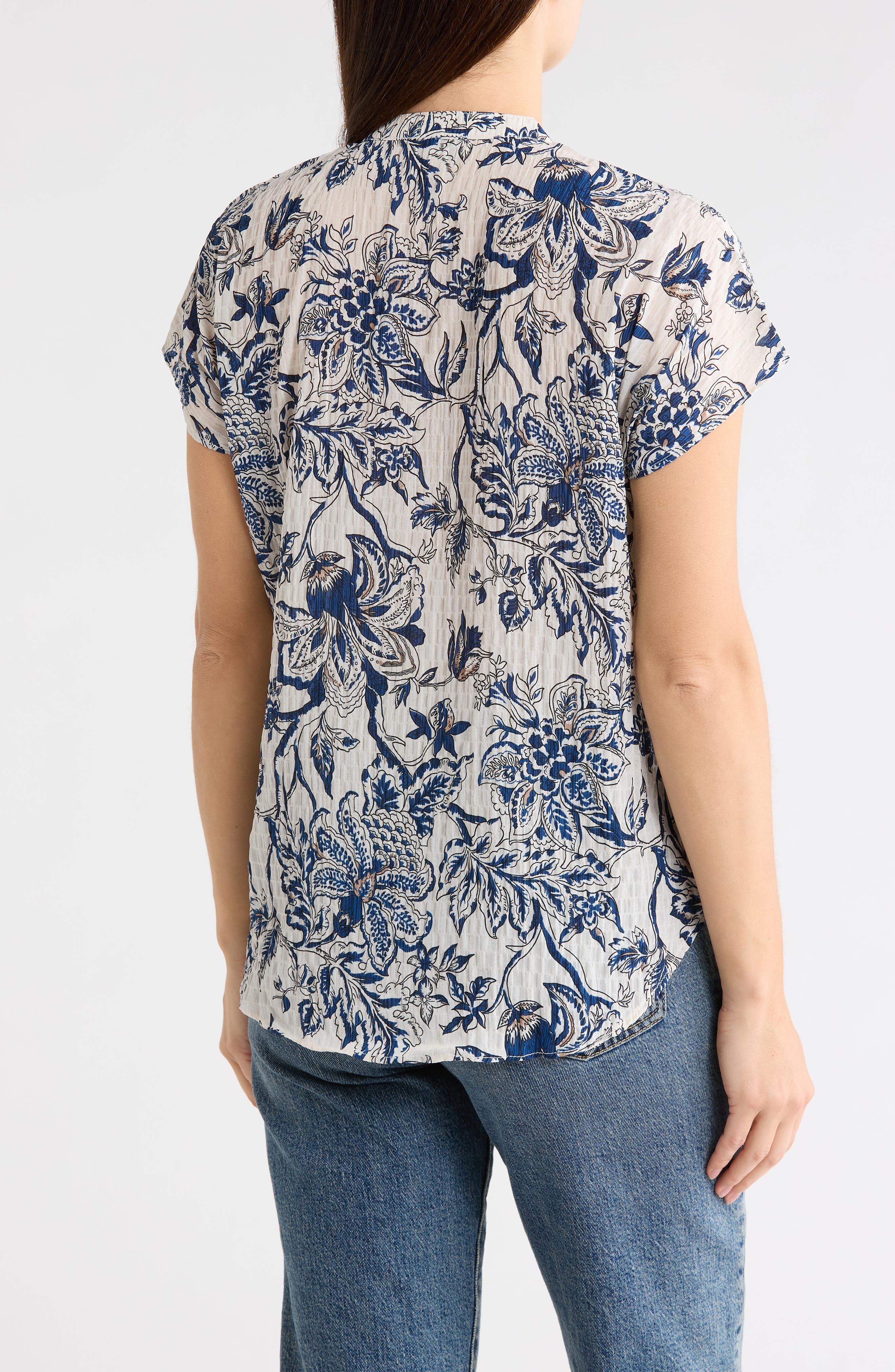 Print Split Neck Top - image 2