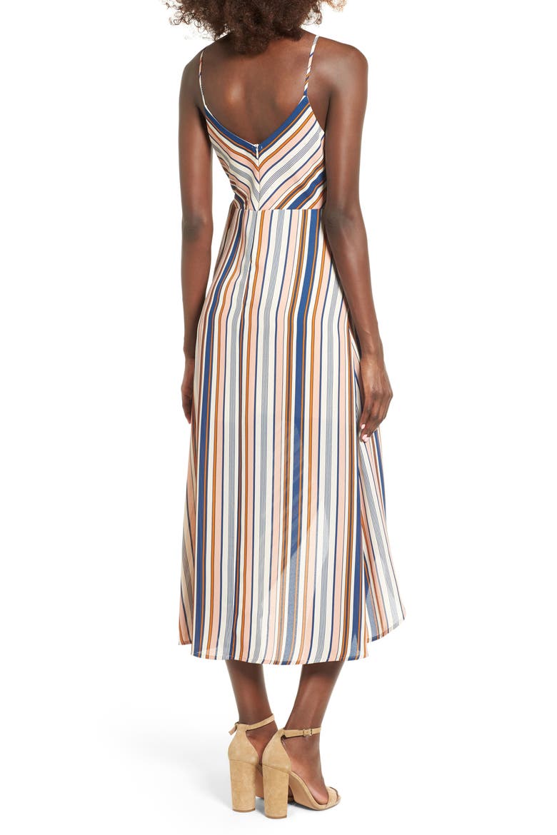 Stripe Surplice Dress, Alternate, color, PINK