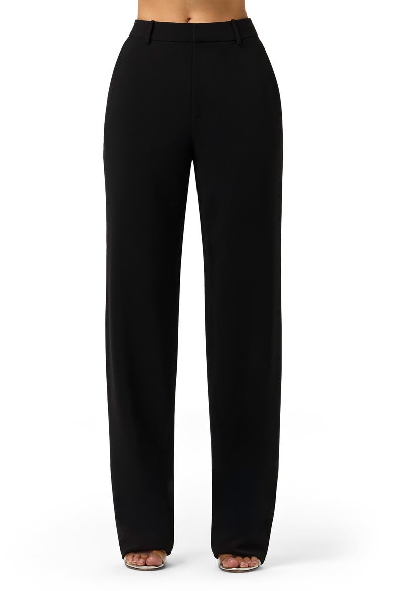 High Waist Suiting Pants, Main, color, BLACK