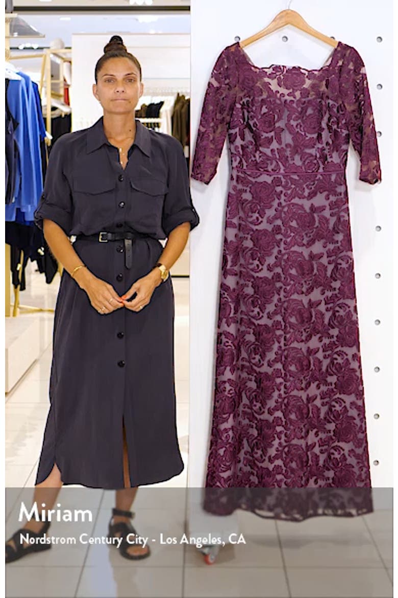 Scallop Neck Embroidered Lace Gown video
