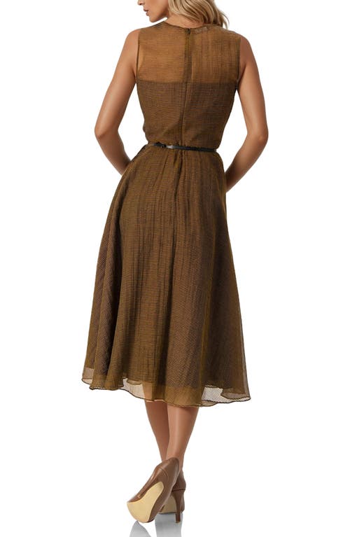 Ivonne Sleeveless A-line Long Dress In Brown