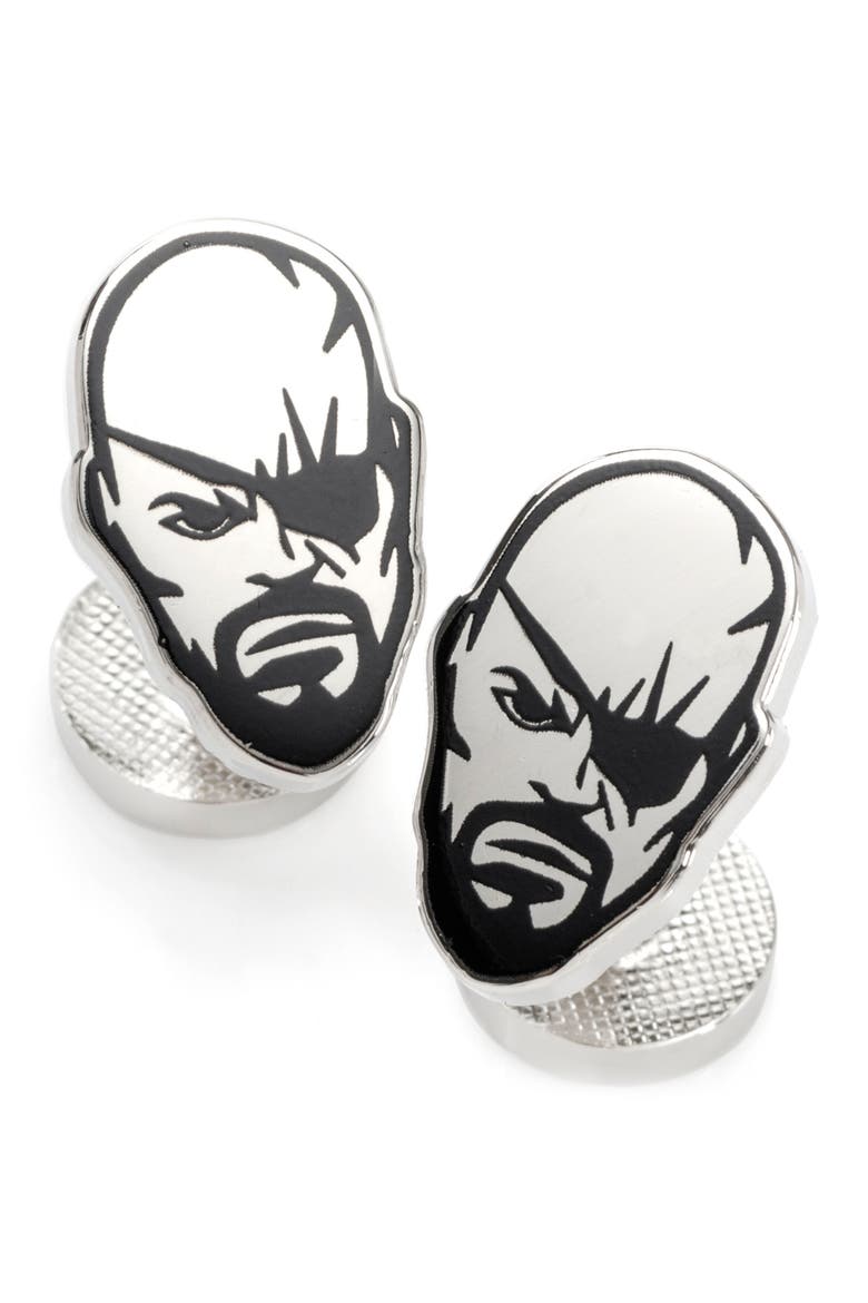 Nick Fury Cuff Links, Main, color, SILVER