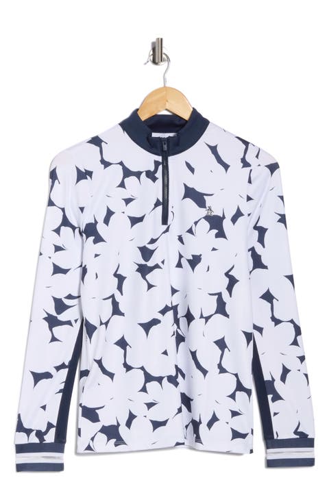 Riviera Floral Sun Quarter Zip Long Sleeve Golf Top