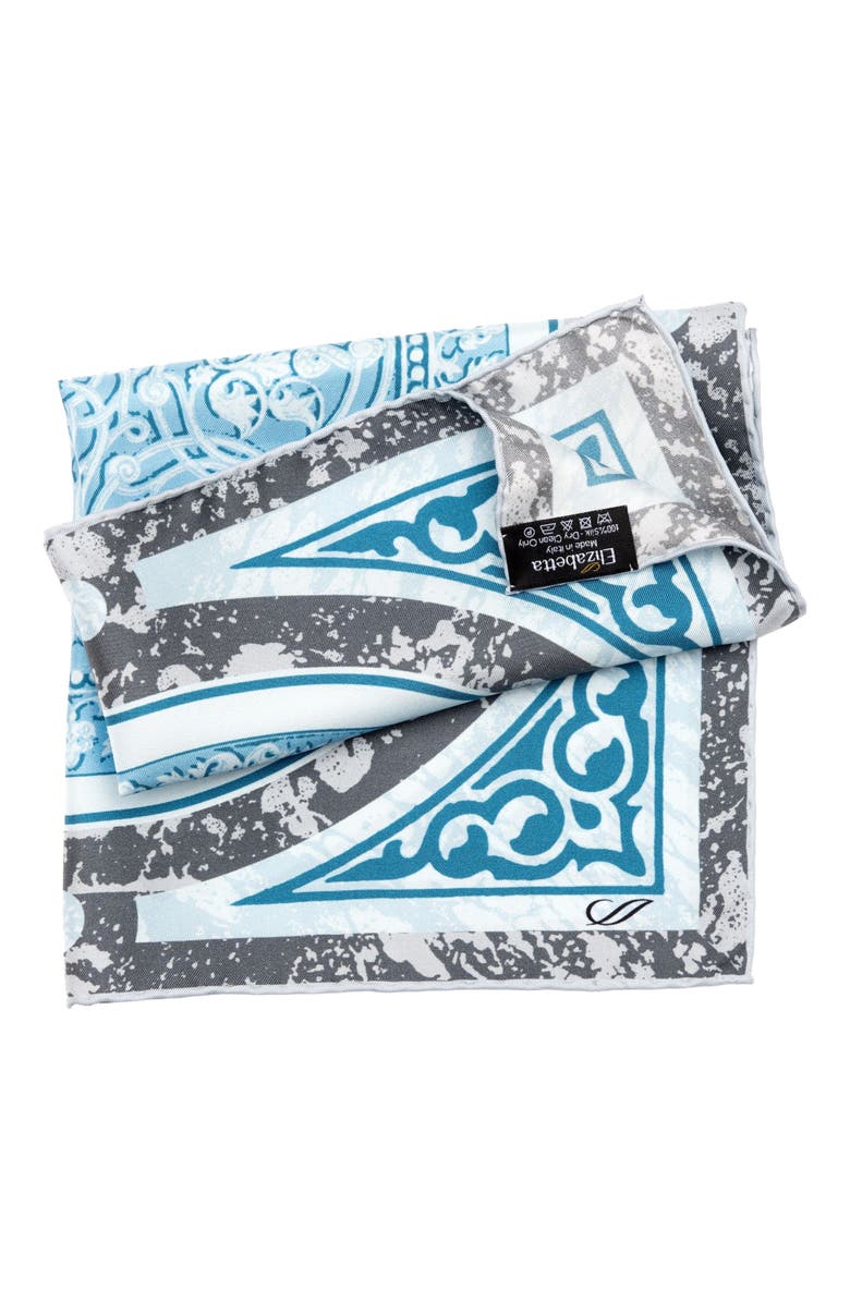 Elizabetta Noto - Silk Pocket Square for Men, Alternate, color, Blue