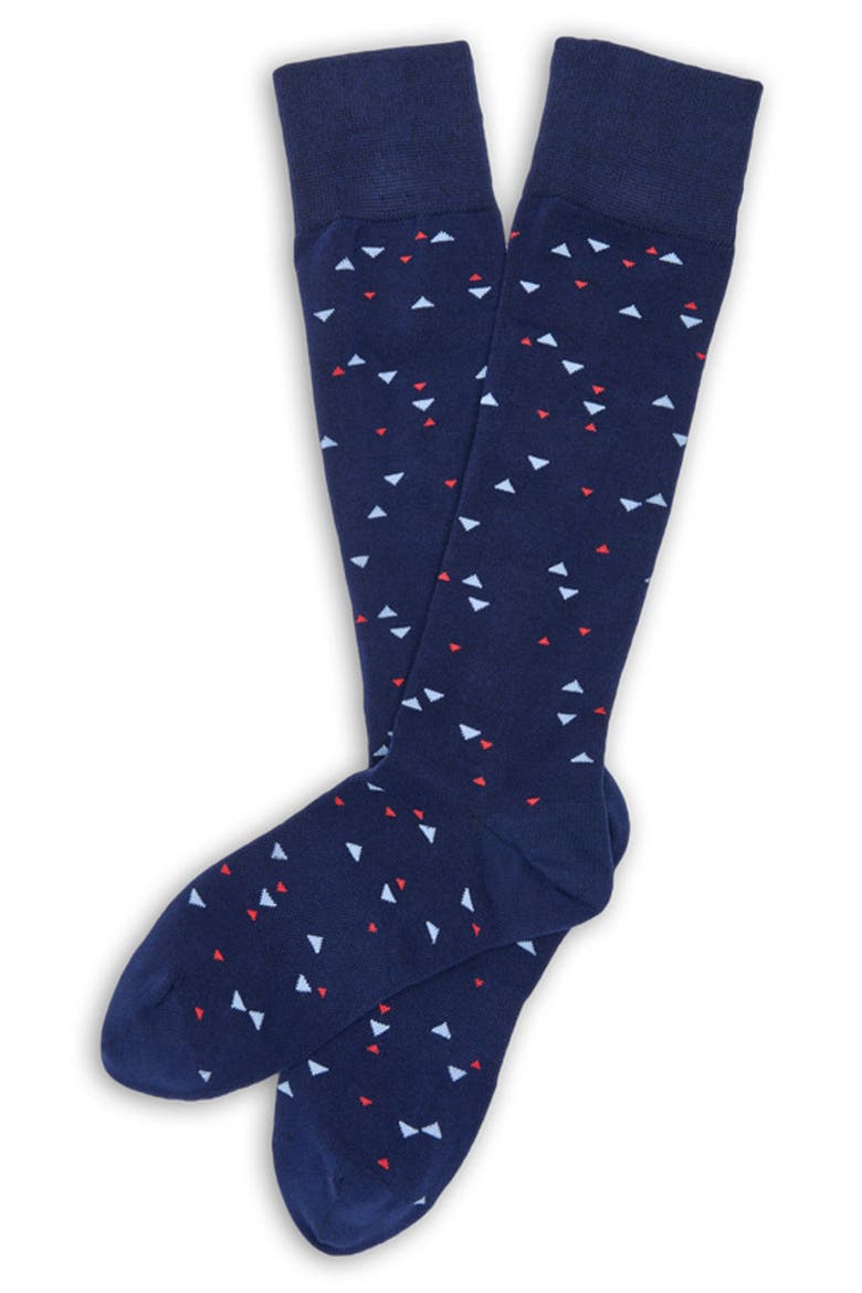 Chicklet Dress Socks, Alternate, color, NAVY