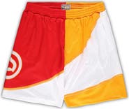 Mitchell & Ness Men's Mitchell & Ness Yellow/Red Atlanta Hawks Big & Tall Hardwood Classics Split Swingman Shorts