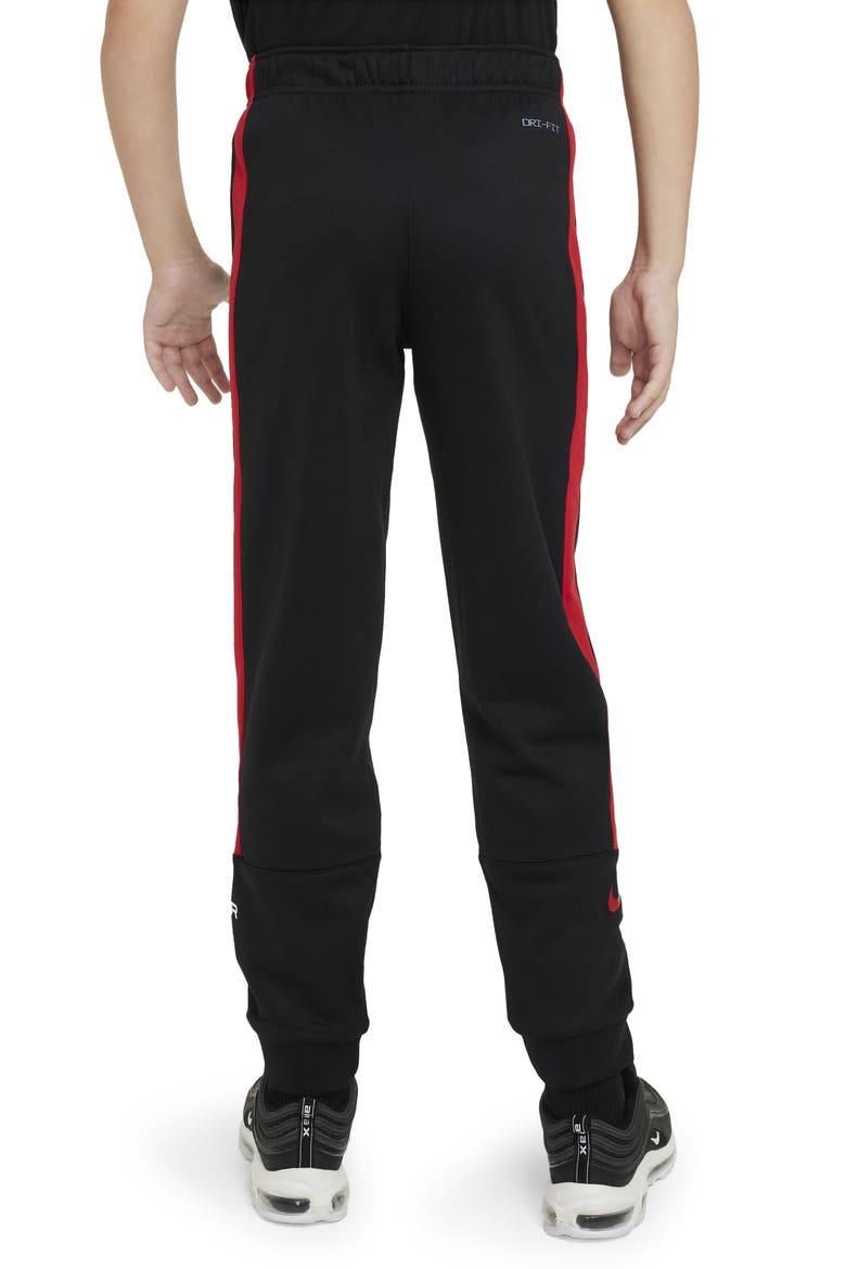 Kids' Air Side Stripe Joggers, Alternate, color, BLACK/ UNIVERSITY RED