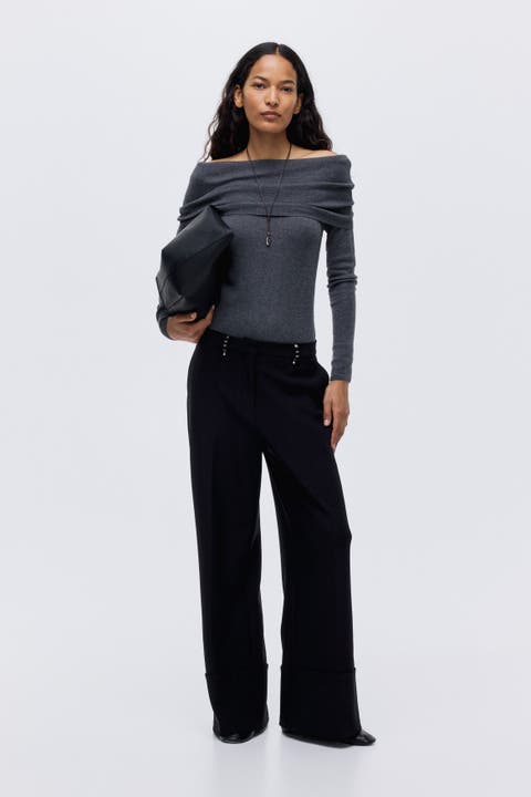 Rivet-detail dress pants