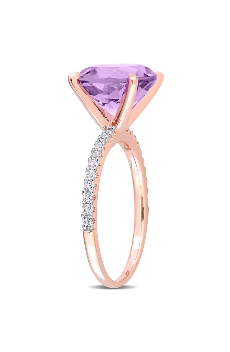 Julianna B. Gemstones Solitaire Ring Plated Silver, Alternate, color, Amethyst/Rose-Plated