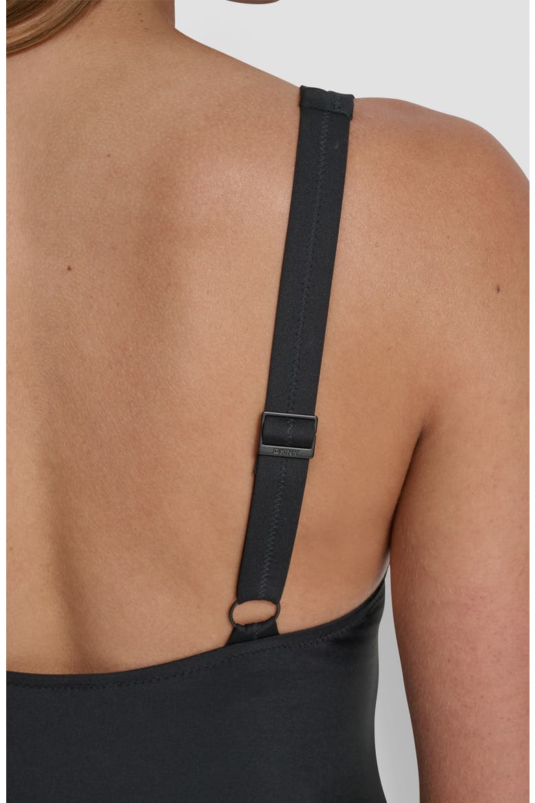 Buckle One-Piece Swimsuit, Alternate, color, BLACK