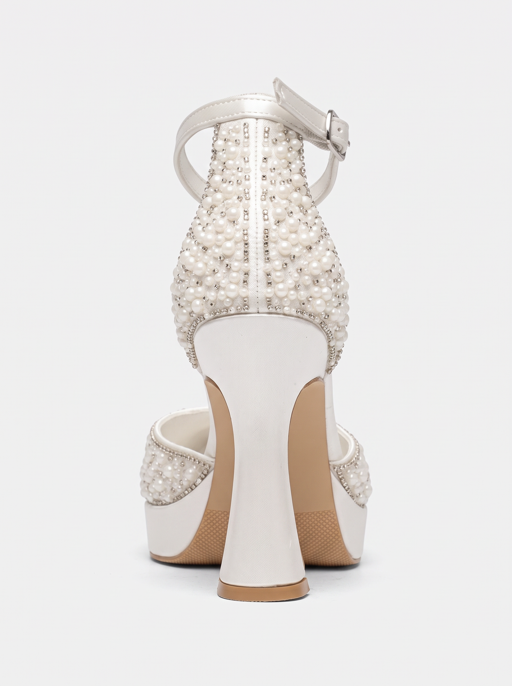 Khloe Glitter Bridal Platform High Heels, Alternate, color, Ivory