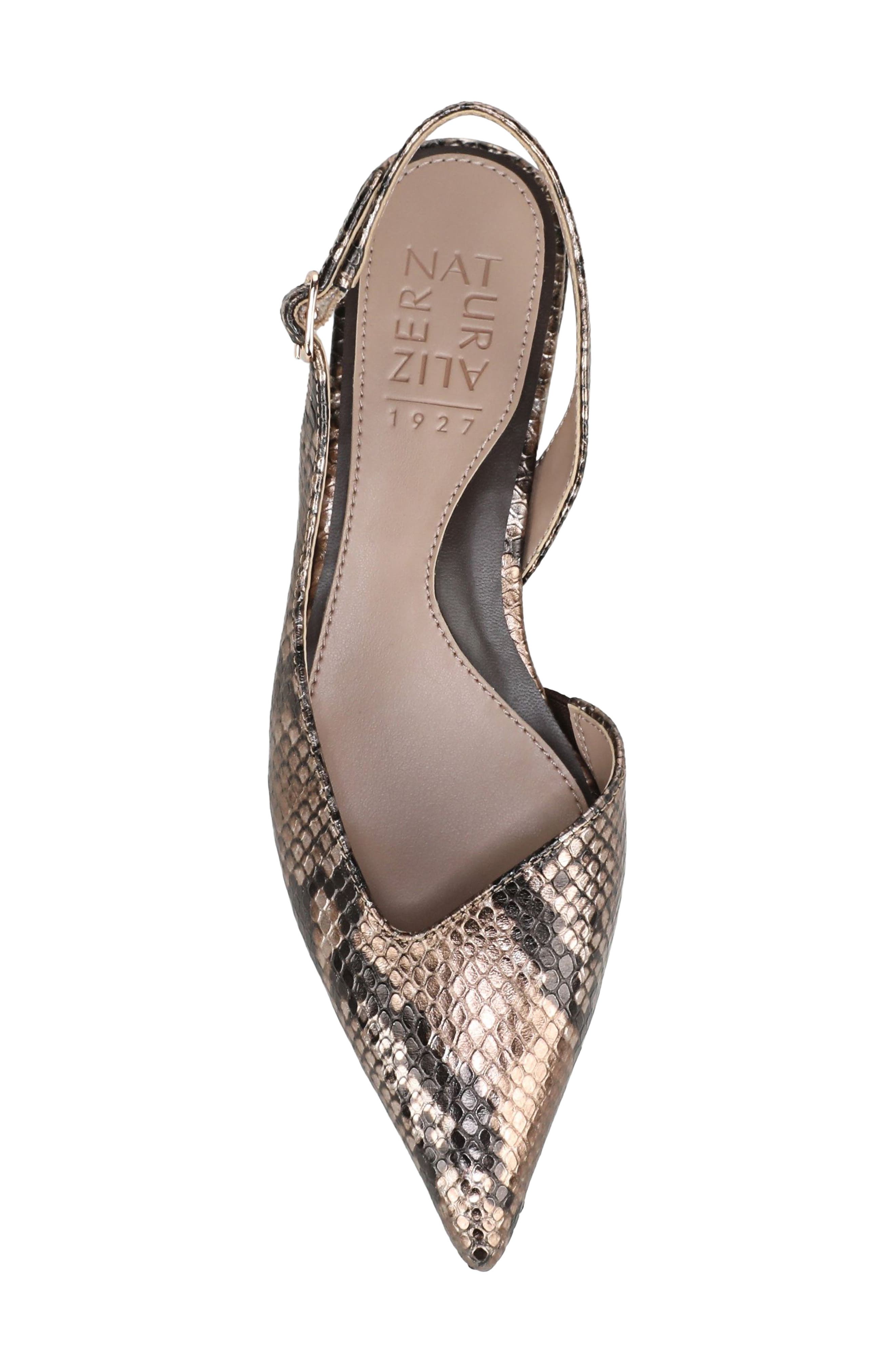 Rhett Pointed Toe Slingback Pump, Alternate, color, OLD GOLD LEATHER