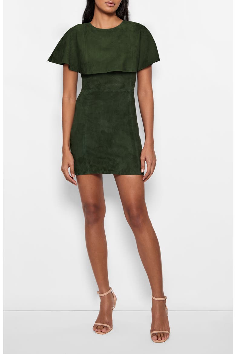 Selene Stretch Suede Dress, Main, color, Military Green