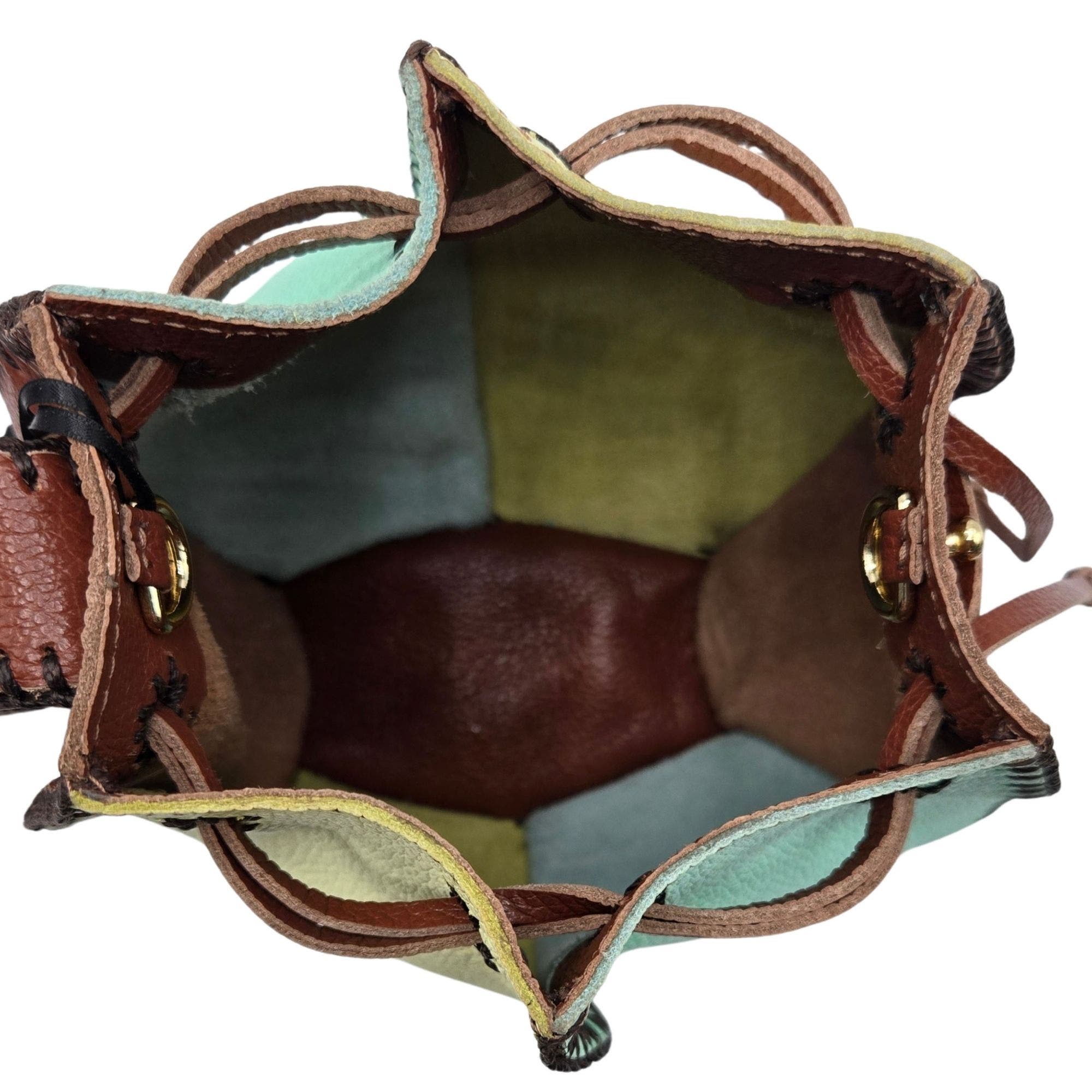 Tall Bucket Leather Bag, Alternate, color, Lemon Lime