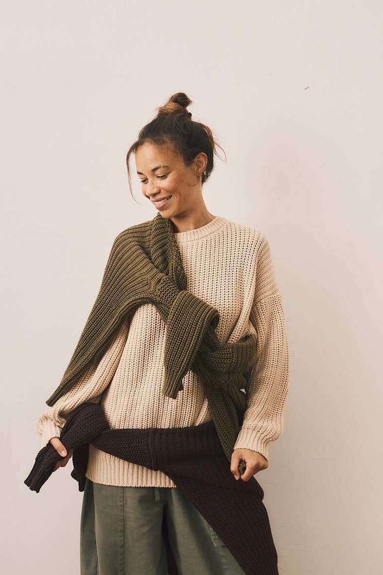 The Chunky Knit Sweater Women, Alternate, color, cornflower blue