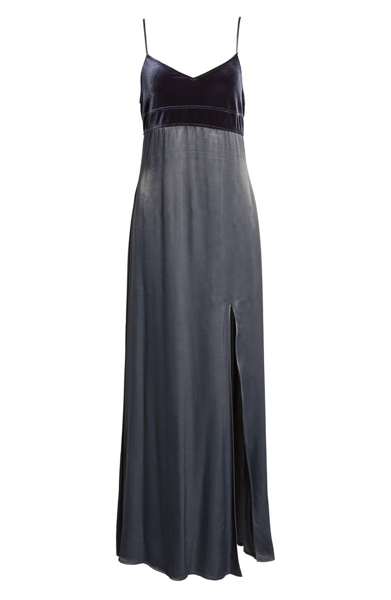 Leith Velvet & Satin Maxi Slipdress, Alternate, color, 