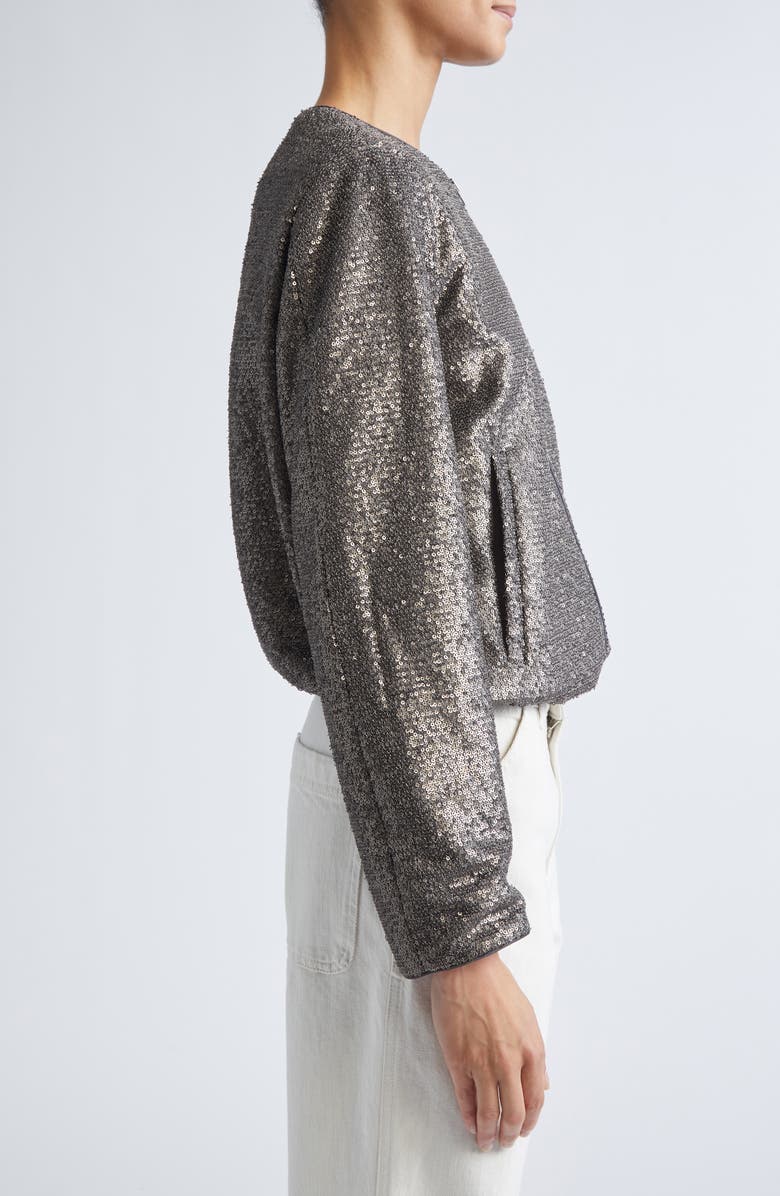 Herno Resort Sequin Bomber Jacket, Alternate, color, Ferro