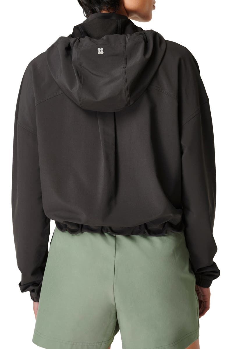 Sweaty Betty Crop Woven Track Jacket with Removable Hood, Alternate, color, 