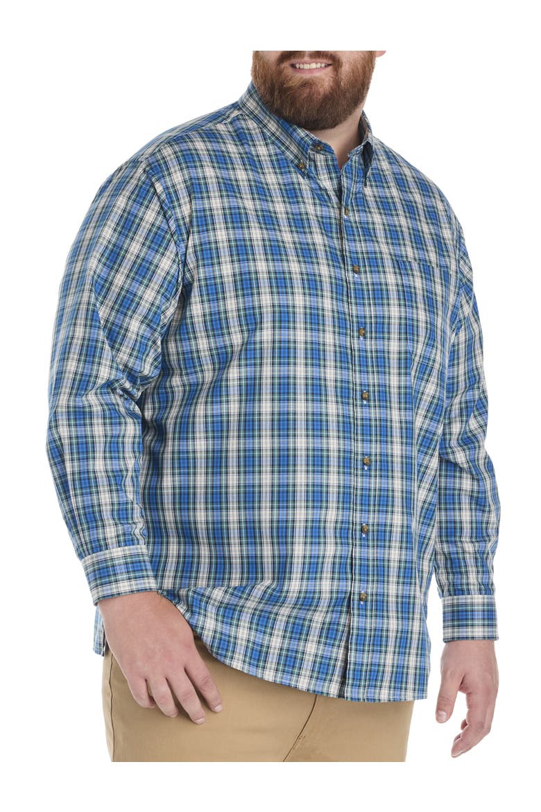 Big & Tall Easy-Care Small Plaid Sport Shirt, Alternate, color, MULTI