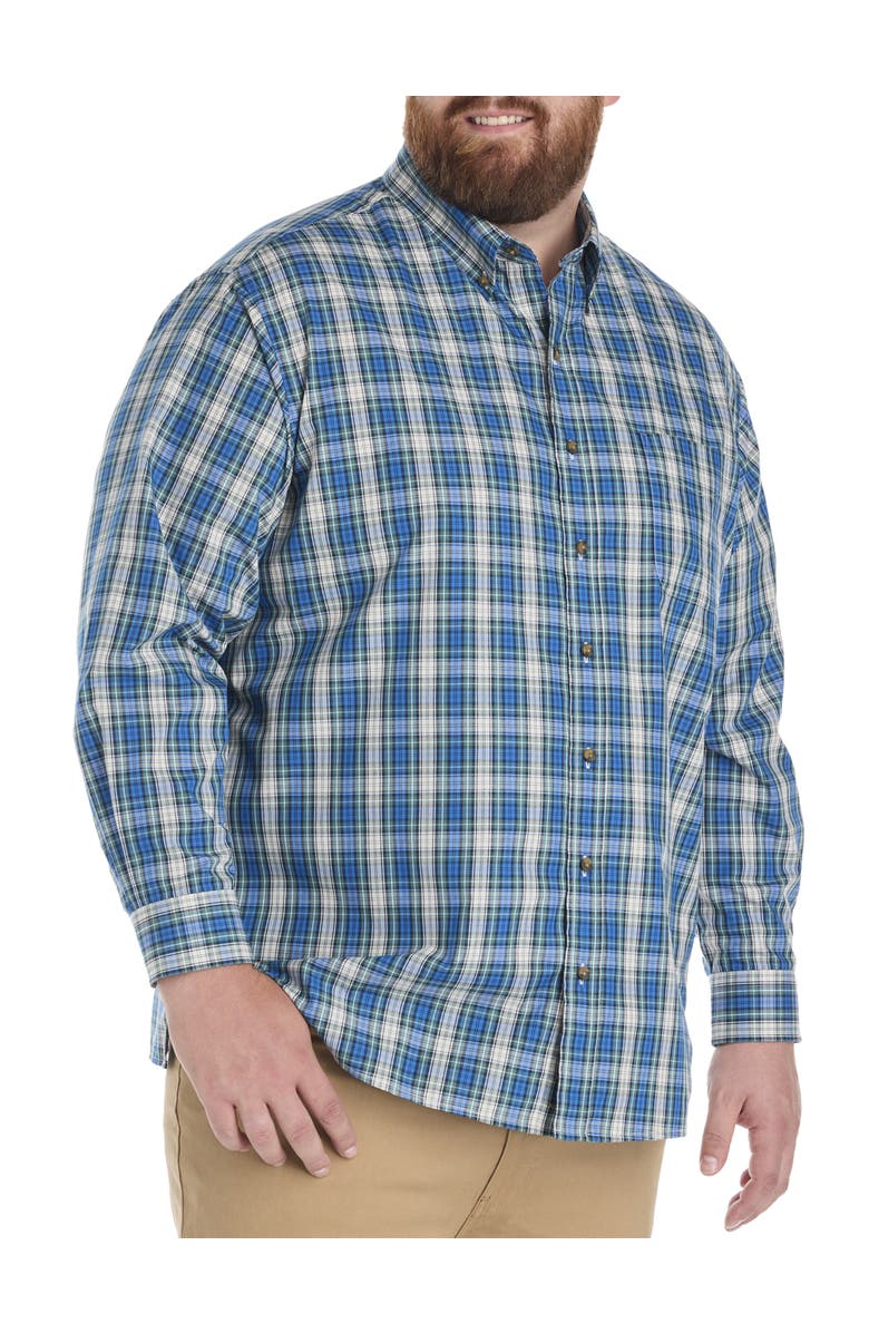 Harbor Bay by DXL Big 
Tall Easy-Care Small Plaid Sport Shirt, Alternate, color, Multi