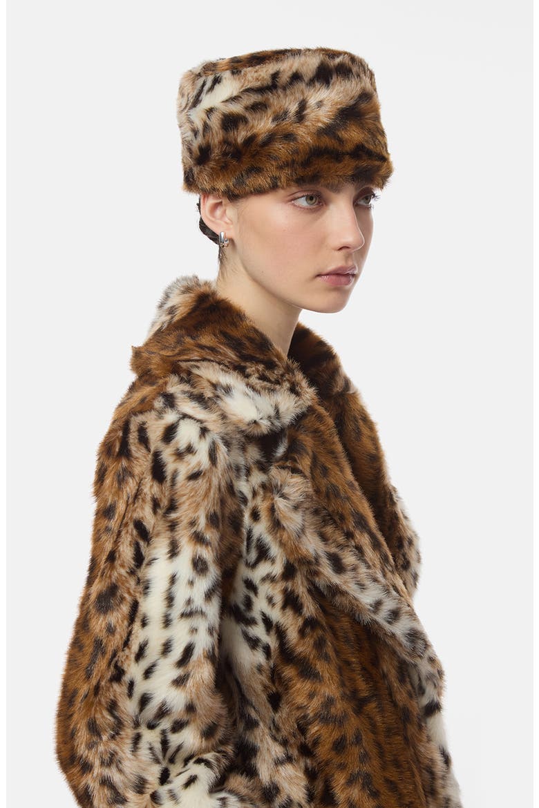 Margot Faux Fur Pillbox Hat, Alternate, color, LEOPARD MULTI