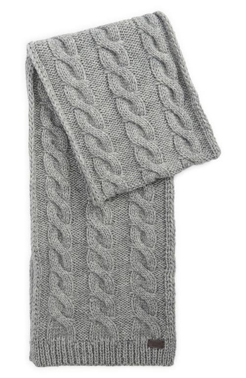 Barbour Jesmond Cable Stitch Scarf & Beanie Set In Gray