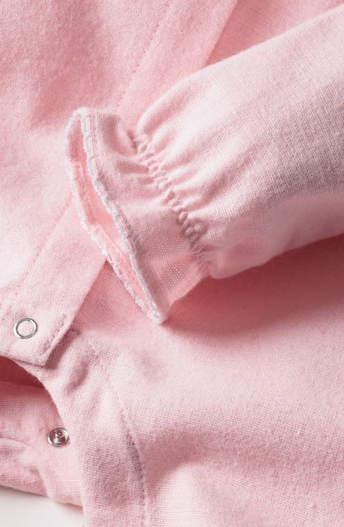 Petite Plume Madeline Brushed One-piece Flannel Pajamas In Pink