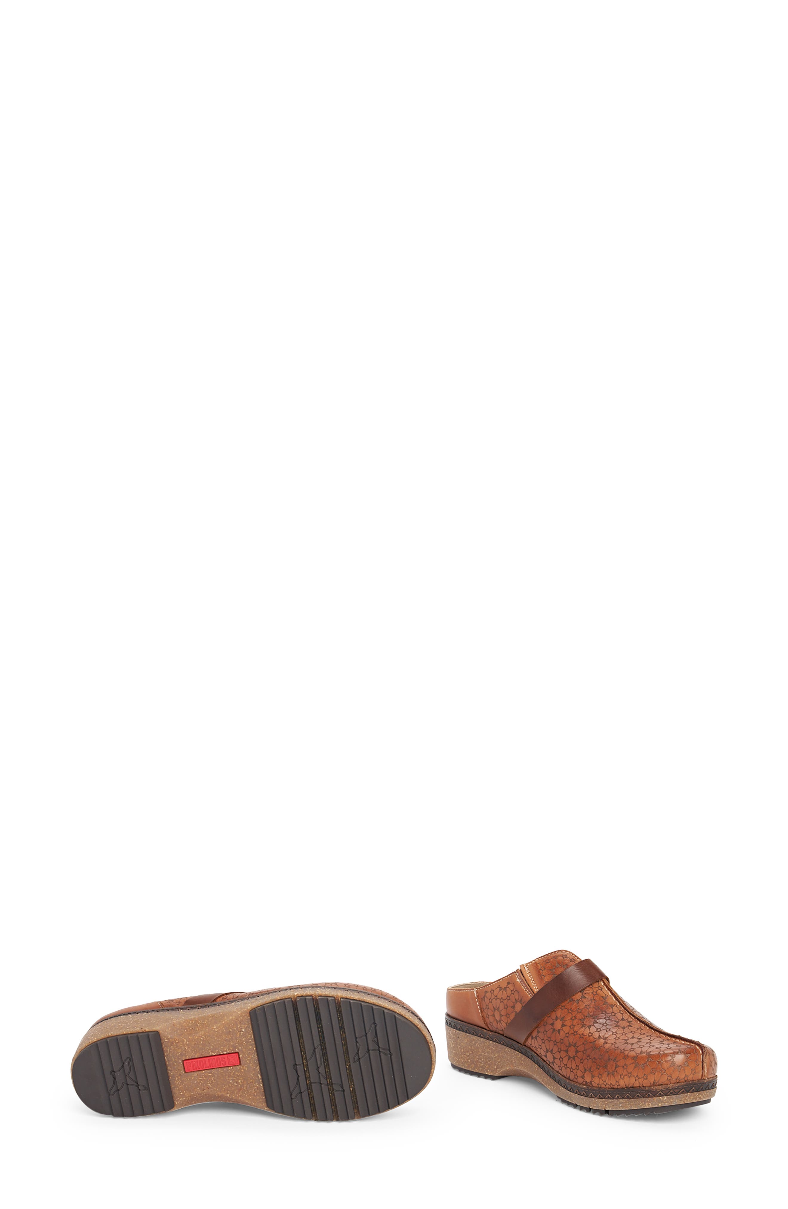 PIKOLINOS Granada Floral Embossed Clog, Alternate, color, Brandy