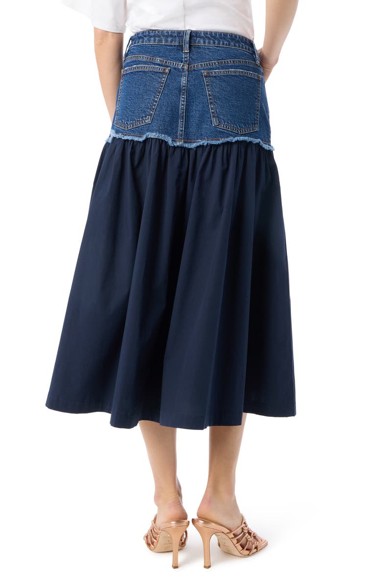 DO by Dee Ocleppo Combo Tiered Denim Maxi Skirt, Alternate, color, Oceana Wash / Navy