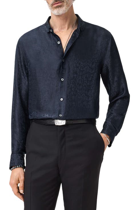 Orchard Abstract Jacquard Button-Up Shirt