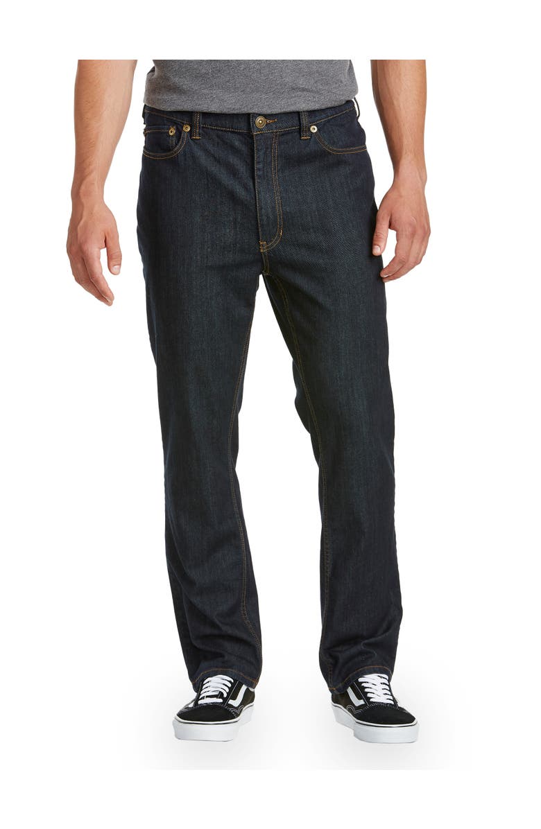 True Nation by DXL Big & Tall Dark Rinse Eco Athletic-Fit Stretch Jeans, Main, color, Dark Rinse