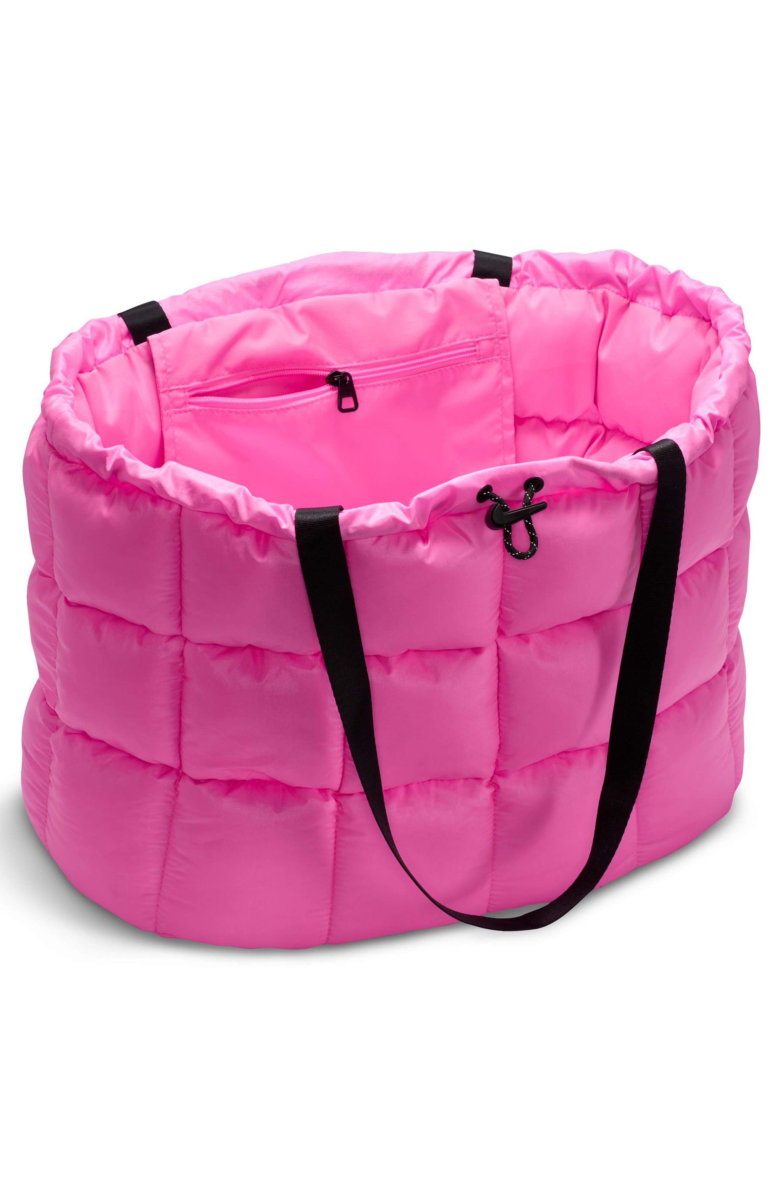 Jordan Nike Quilted Tote, Alternate, color, Pink Spell/ Black/ Black