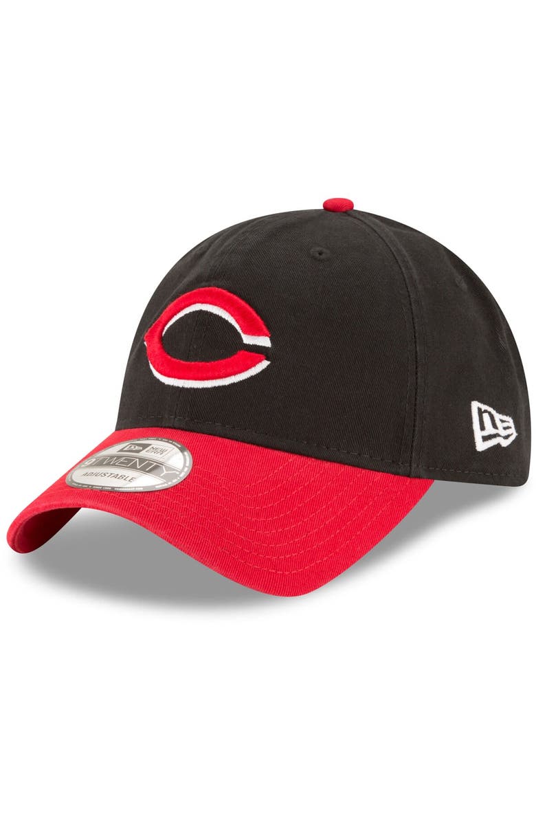 New Era Men's New Era Black Cincinnati Reds Logo Replica Core Classic 9TWENTY Adjustable Hat, Main, color,