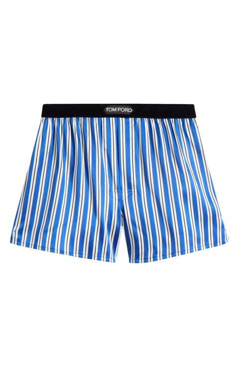 Stripe Stretch Silk Boxer Shorts