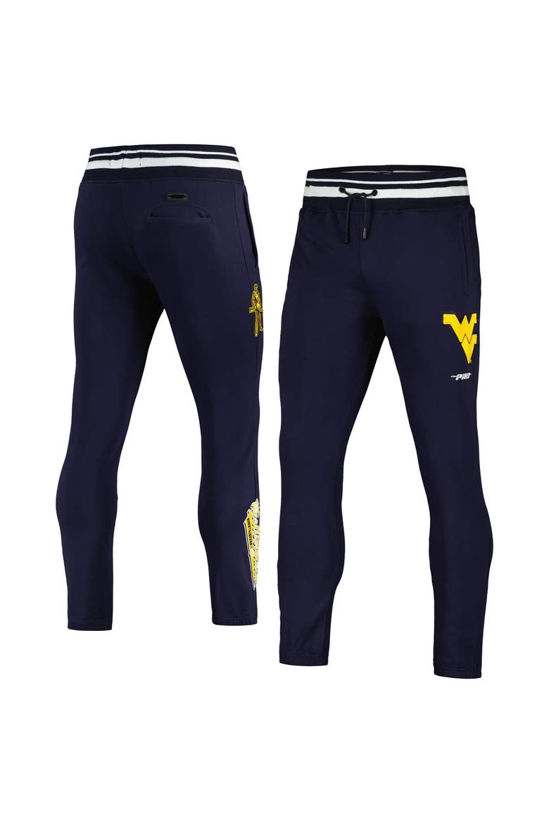 Men's Pro Standard Navy West Virginia Mountaineers Script Tail Fleece Sweatpants, Alternate, color, Navy
