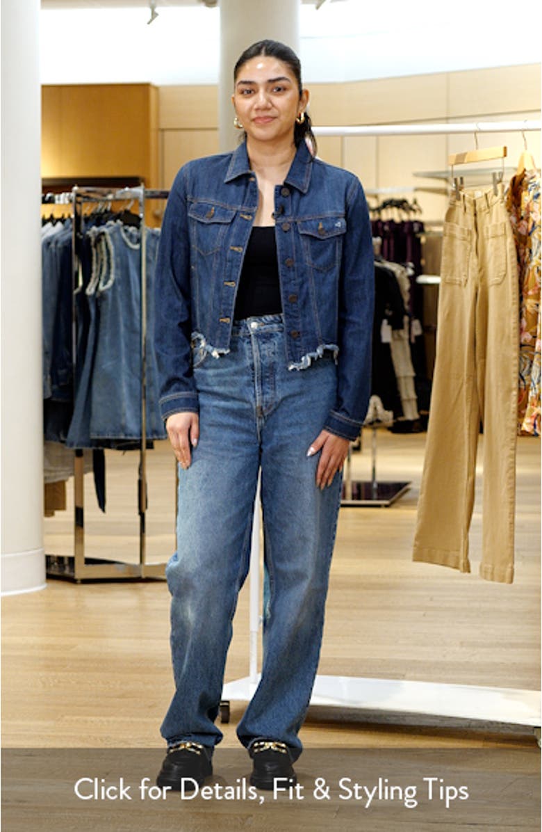 Frayed Denim Crop Jacket, sales video thumbnail
