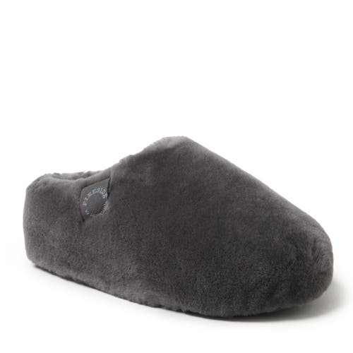 Dearfoams Fireside By Women's Maryboro Genuine Shearling Platform Clog Slipper In Grey