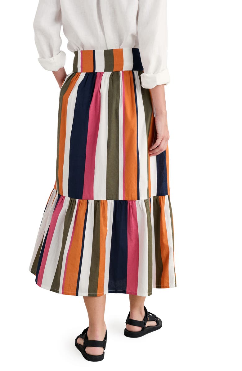 Seasalt Cornwall Cranesbill Stripe Tiered Maxi Skirt, Alternate, color, Indian Summer Multi
